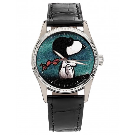 Snoopy The Red Baron Rare Adult Size Vintage Teal Blue Peanuts Wrist Watch