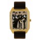 The Beatles, Classic Portrait Art Coleccionable Rectangular Solid Brass Tank Reloj de pulsera