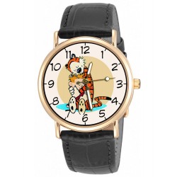 Calvin & Hobbes Classic "¡Gentil y amoroso!" Art Solid Brass Reloj de pulsera coleccionable