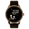 Calvin & Hobbes Existential Star-Gazing Bill Waterson Quote Solid Brass Wrist Watch for Grown Ups.