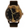 Impresionante reloj de pulsera de acordeón coleccionable desnudo erótico vintage, estuche de latón lavado en oro
