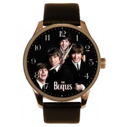 The Beatles Happy Fab Four Smiling Portrait Art Solid Brass Collectible Watch