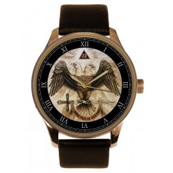 Masonic 33rd Degree Double-headed Southern Eagle Solid Brass Collectible Watch