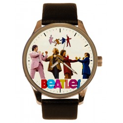 The Beatles Fab Four Portrait Art Monochrome Solid Brass Collectible Watch