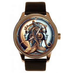 Seth vs Osiris, Ancient Egypt Metallic Original Art Solid Brass Collectible Mens' Watch