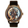 Seth vs Osiris, Ancient Egypt Metallic Original Art Solid Brass Collectible Mens' Watch