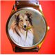 Collie Collies Gents Classic Dog Lover's Portrait Art Wrist Watch