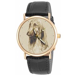 Afghan Hound. Vintage Sepia Dog Lover's Collectible Wrist Watch