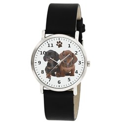 BEAUTIFUL DACHSHUND PUPPIES PORTRAIT CLASSIC DOG ART WRIST WATCH FOR ALL AGES