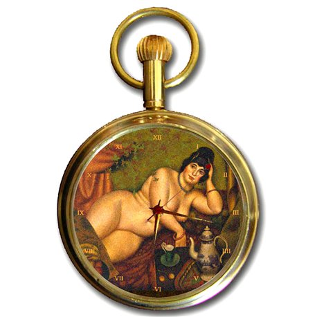 VINTAGE BBW FAT-BOTTOMED GIRL Art Collectible Swiss Pocket Watch