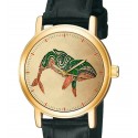 Humpback Whale Maori Tribal Art Solid Brass Unisex Wrist Watch