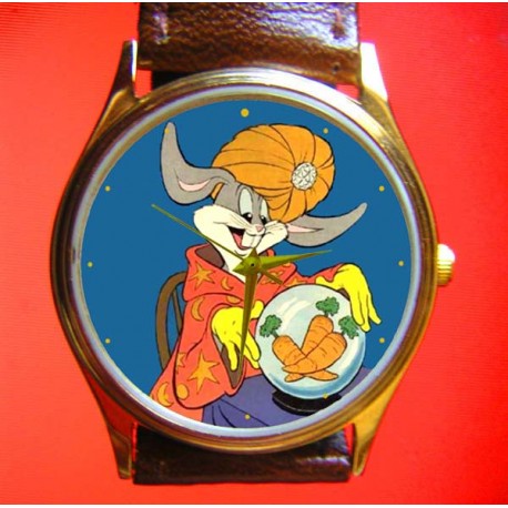 BUGS BUNNY - Crrystal Ball Carrot - Collectible Looney Tunes Wrist Watch