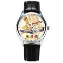 USAAF Mustang P-51 Fighter Rare WW-II Pinup Sexy Aviation Art 40 mm Wrist Watch