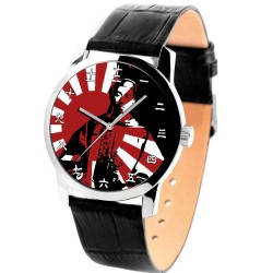 Emperor Hirohito 昭和天皇 Nippon Nationalism WW-II Symbolic Crimson Art Collectible Wrist Watch