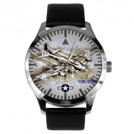 USAAF B-17 Flying Fortress Rare WW-II Aviation Art Wrist Watch