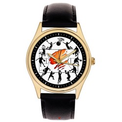 Classic Basketball Art "Renaissance Man" Leonardo Da Vinci Vitruvian Man Inspired Art Wrist Watch