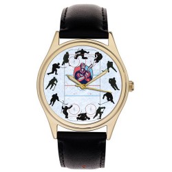 Ice Hockey Fan Art Gents Wrist Watch. Life is a Game, Hockey is Serious! 38 mm