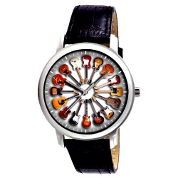 Circle of Guitars, Classic Rock Art Every Guitarist's Collectible Wrist Watch. 40 mm. Brass.