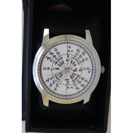 Classic White Radian Math Circle Mathematics Art Wrist Watch