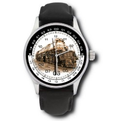 Classic Railway Regulator 24-hour Dial Railways Steam Engine Locomotive Art Collectible Wrist Watch