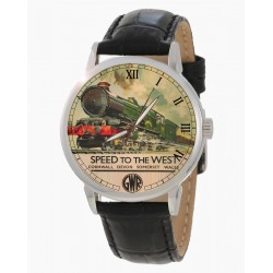 Classic Railroad Steam Engine Railways Locomotive Art Collectible Wrist Watch