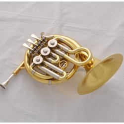 French Horn Bb Mini Piccolo Compact Pocket Horn with Case and Mouthpiece