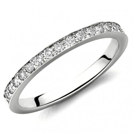 Simple 0,21 ct Wesselton Diamond Eternity Ring in 14k White Gold