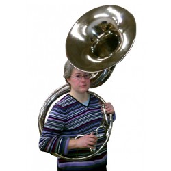 Bb Sousaphone. Campana de 21". Modelo compacto. Plata