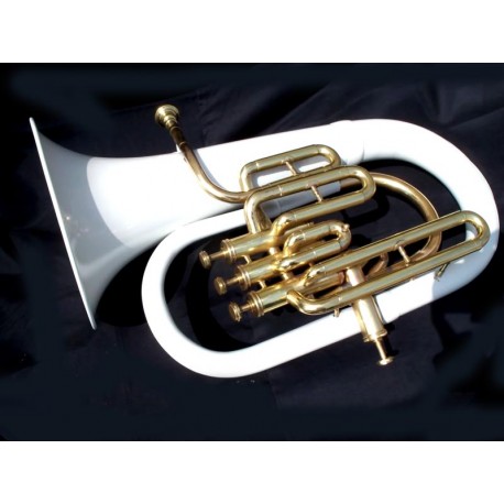 Beautiful White & Gold Bb/F Euphonium. 4-valves.