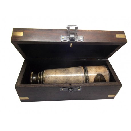 Boy Scout Regiment Brass Telescope in Wood Box