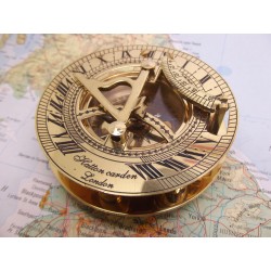 Brújula de reloj de sol hatton carden de latón de 3 pulgadas.