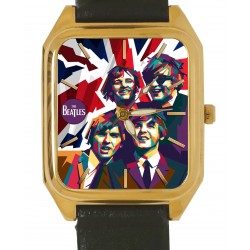 Classic, The Beatles Rectangular Metal Dial Solid Brass Metal Dial Wrist Watch