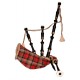 Highland Bagpipes. Tartan Red Intermediate Full size Pipes in D.