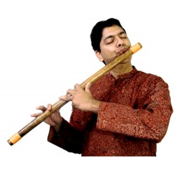 Bajo Bansuri 30-Inch 1/C, Flauta Cromática de Bambú Dura y Gruesa