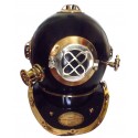 Classic Black Giant US Navy Retro Diving Helmet Diver's Steel & Brass Casque. 18-inch (45 cm). Full size.