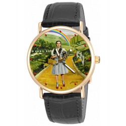 The Wizard of Oz - The Yellow Brick Road, Vintage Judy Garland Symbolic Movie Art, 30 mm Solid Brass Watch + Gift Bo