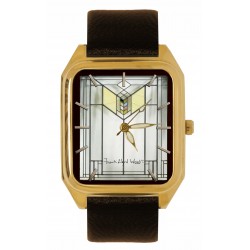 Frank Lloyd Wright - The Hotel Geneva Window Art Solid Brass Tank Watch