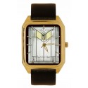 Frank Lloyd Wright - The Hotel Geneva Window Art Solid Brass Tank Watch