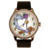Vintage Looney Tunes Road Runner Vintage Stained Glass Art Solid Brass 40 mm Grown Ups Watch